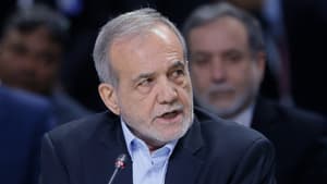 Le président iranien Masoud Pezeshkian à Kazan, en Russie, le 24 octobre 2024.